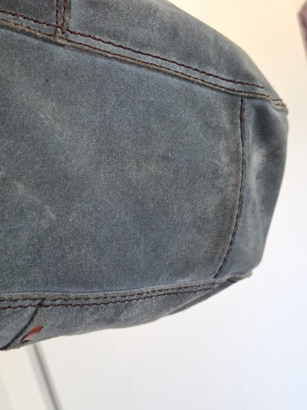 Lucky Brand Two-Tone Braided Handle Suede Shoulder Bag - Blue & Brown - Picture 5 of 11